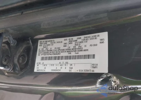 2020 Ford F-150 Xl from USA, damaged, VIN 1FTEX1EP4LFB26263